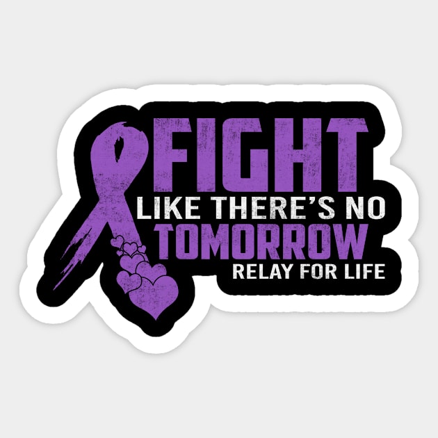 Fight Like There's No Tomorrow Relay For Life Gastric Cancer Awareness Periwinkle Ribbon Warrior Sticker by celsaclaudio506